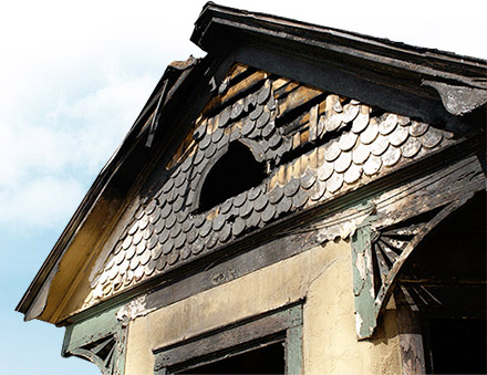 Fire damaged home